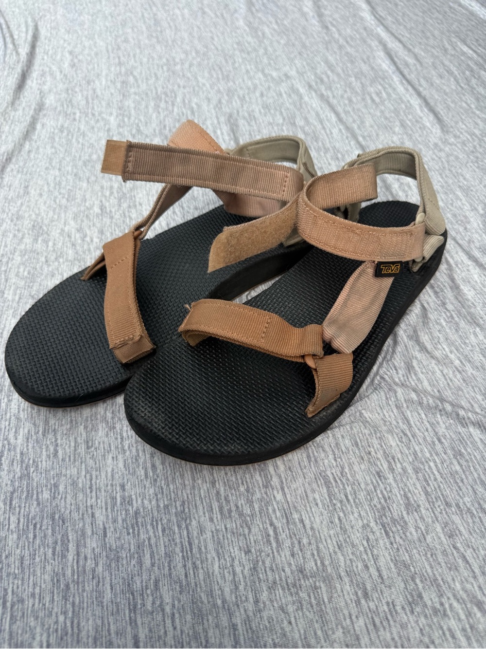 Teva Brown Strap Sandals with Black Footbed